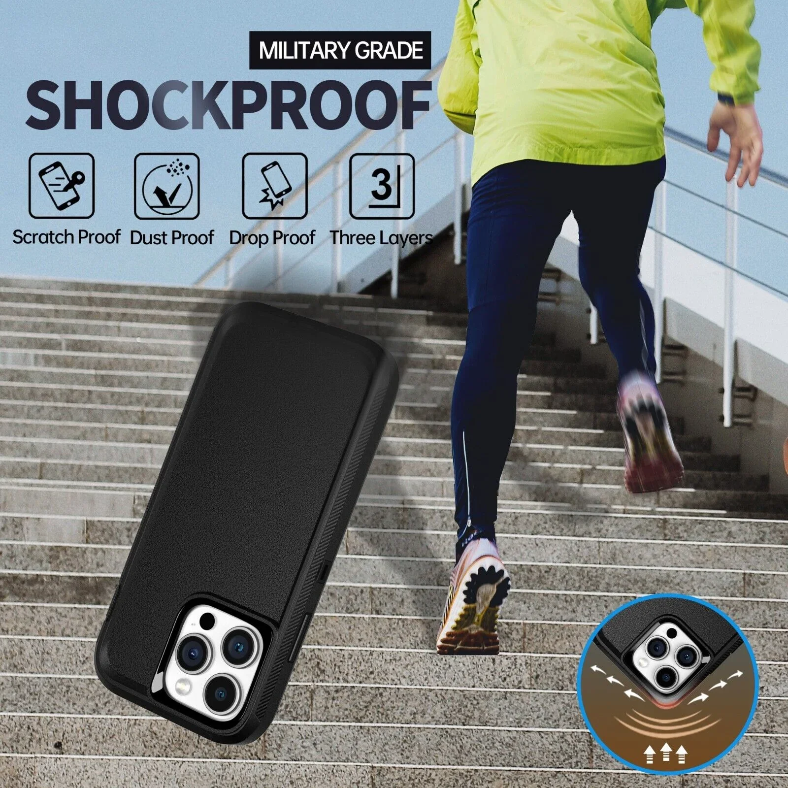 Durable 3-in-1Box Case with Belt Clip