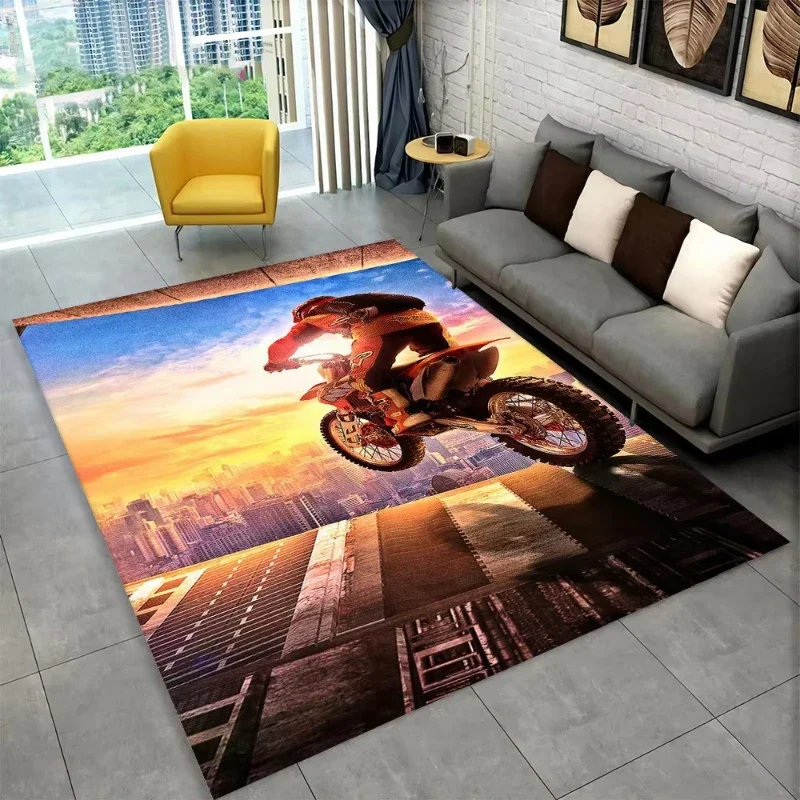 3D Motorcycle Racing Carpet Rug for Living Room Bedroom Bedside Area Rugs Sofa Washable Carpets Home Decor Non-slip Floor Mat 2