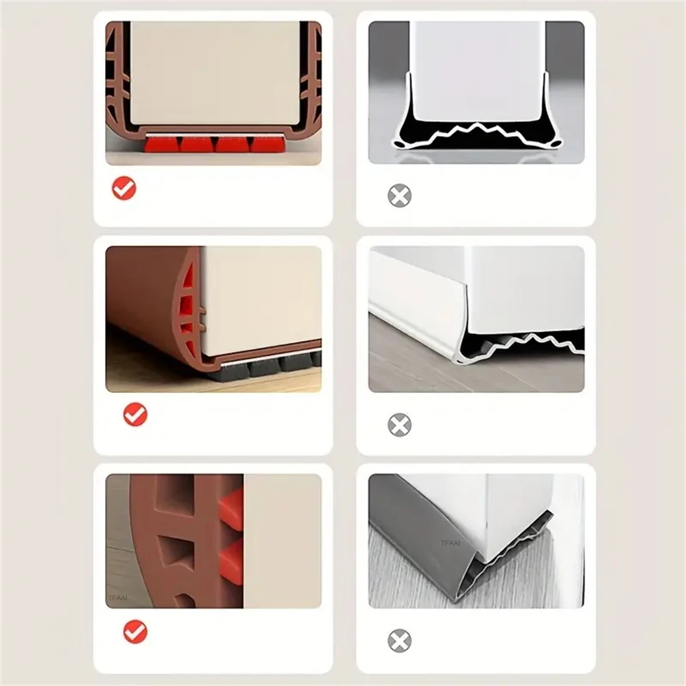 PVC Door Bottom Weatherstrip Seal Dust and Noise Insulation Seal Strip Tape Self-adhesive Door Draft Stopper Insulator Strips