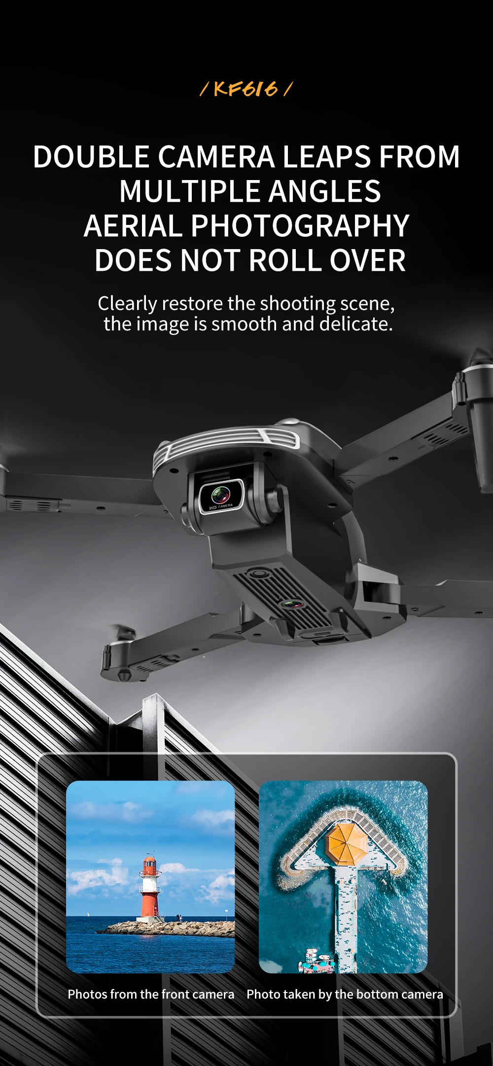 KF616 Drone, double camera leaps from multiple angles aerial photography does not roll over clearly