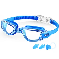 Professional Anti - Fog Waterproof Swimming Goggles with 100% UV Protection - Leak - Free Swim Eyewear (Sky Blue)