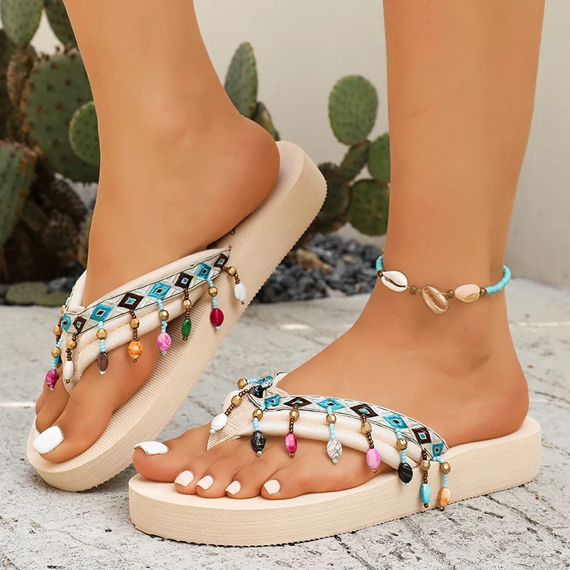 look casual bohème tongs tropical glow