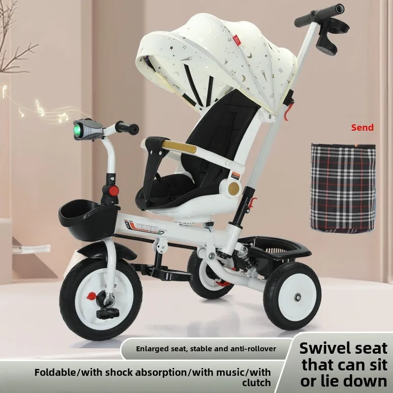 Children's Tricycle Baby Bike Music Bike That Can Sit and Lie Down Baby Bicycle