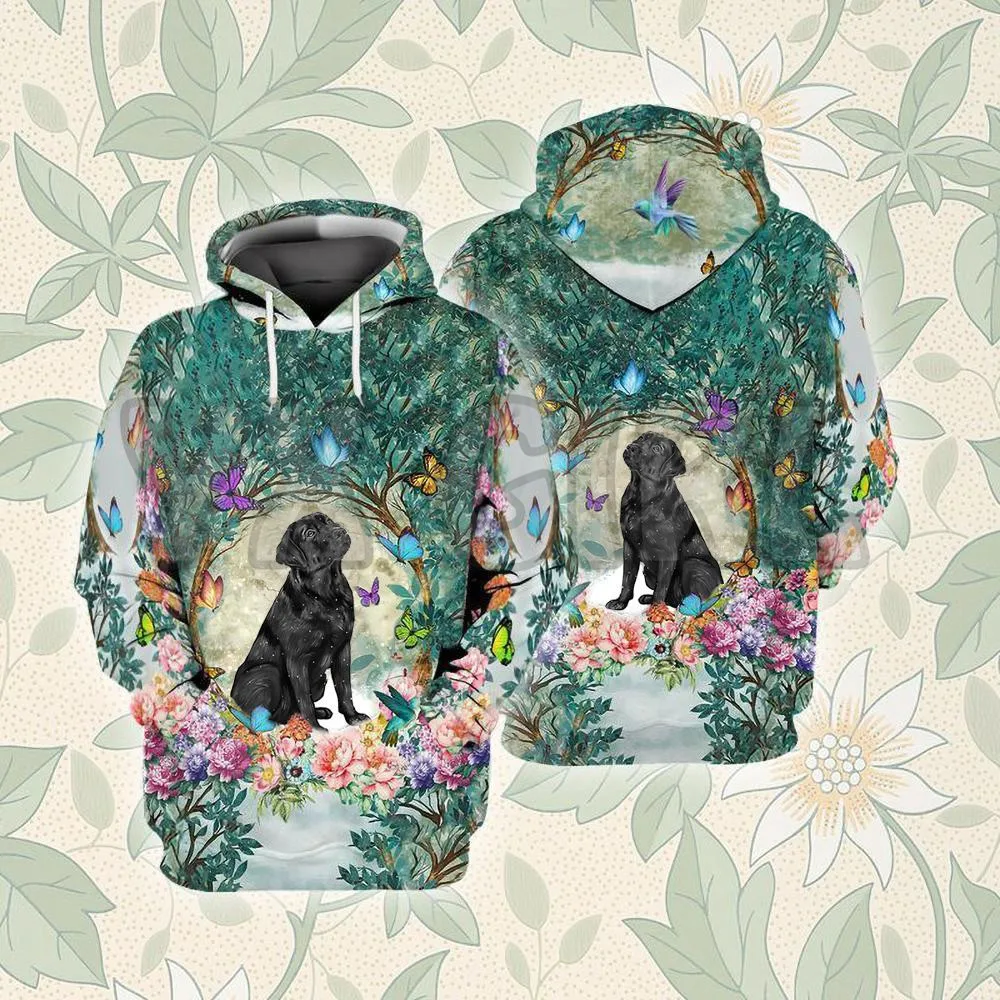 Black Great Dane Among Forest  3D Printed Hoodies  Unisex Pullovers Funny Dog Hoodie Casual Street Tracksuit
