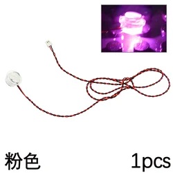 LED Light Building Block - Flashing Round Street Lamp Stripline Light-Emitting Brick (Pink Light)