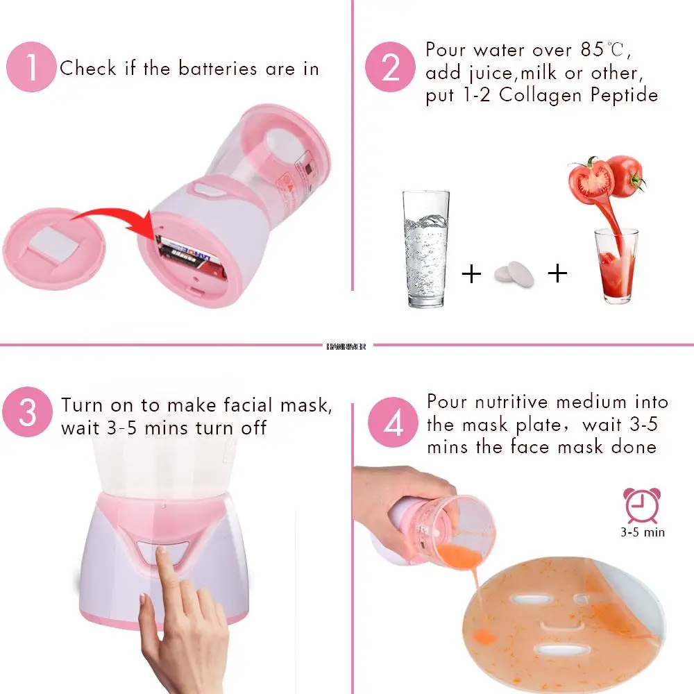 DIY Face Mask Machine Automatic Fruit Vegetable Natural Collagen Facial Masks Maker Therapy Face Mask Machine Facial SPA Beauty 4