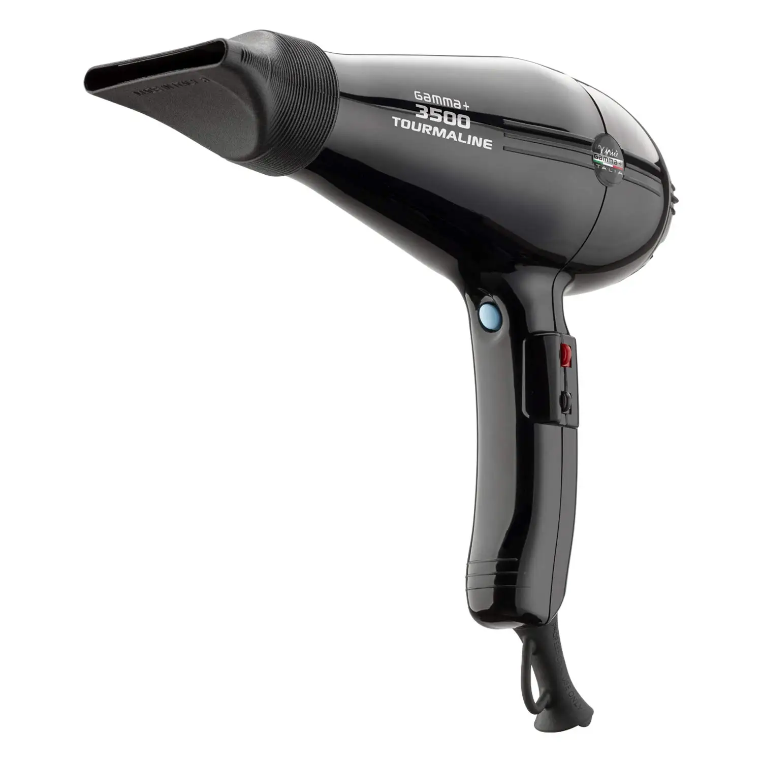 Professional Salon Tourmaline Ionic Hair Dryer, 2 Nozzles, 6 Heat/Speed Settings