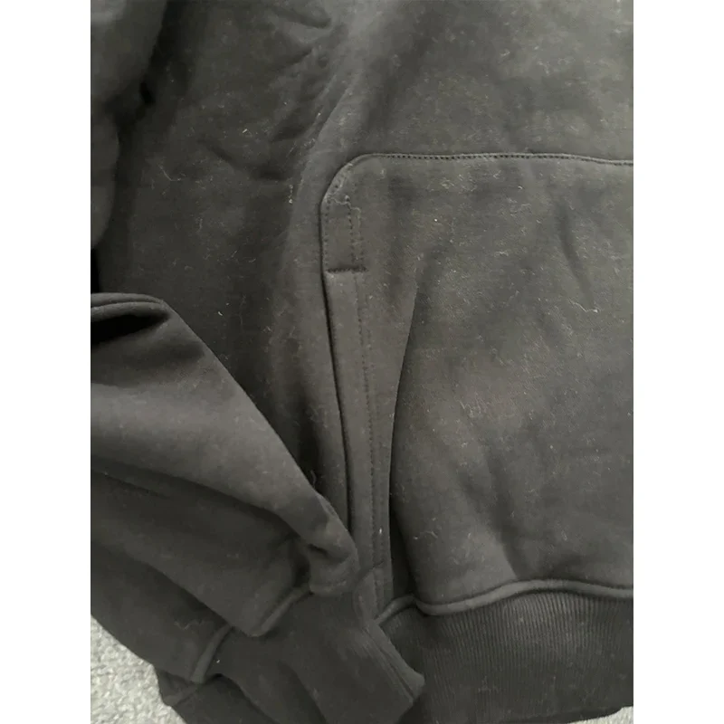 6PM Drill Embroidered Letters Hip-hop Plus Velvet Pullover Men's Hooded Sweatshirt Long Sweatpants Trendy Sports Suit Jacket 4