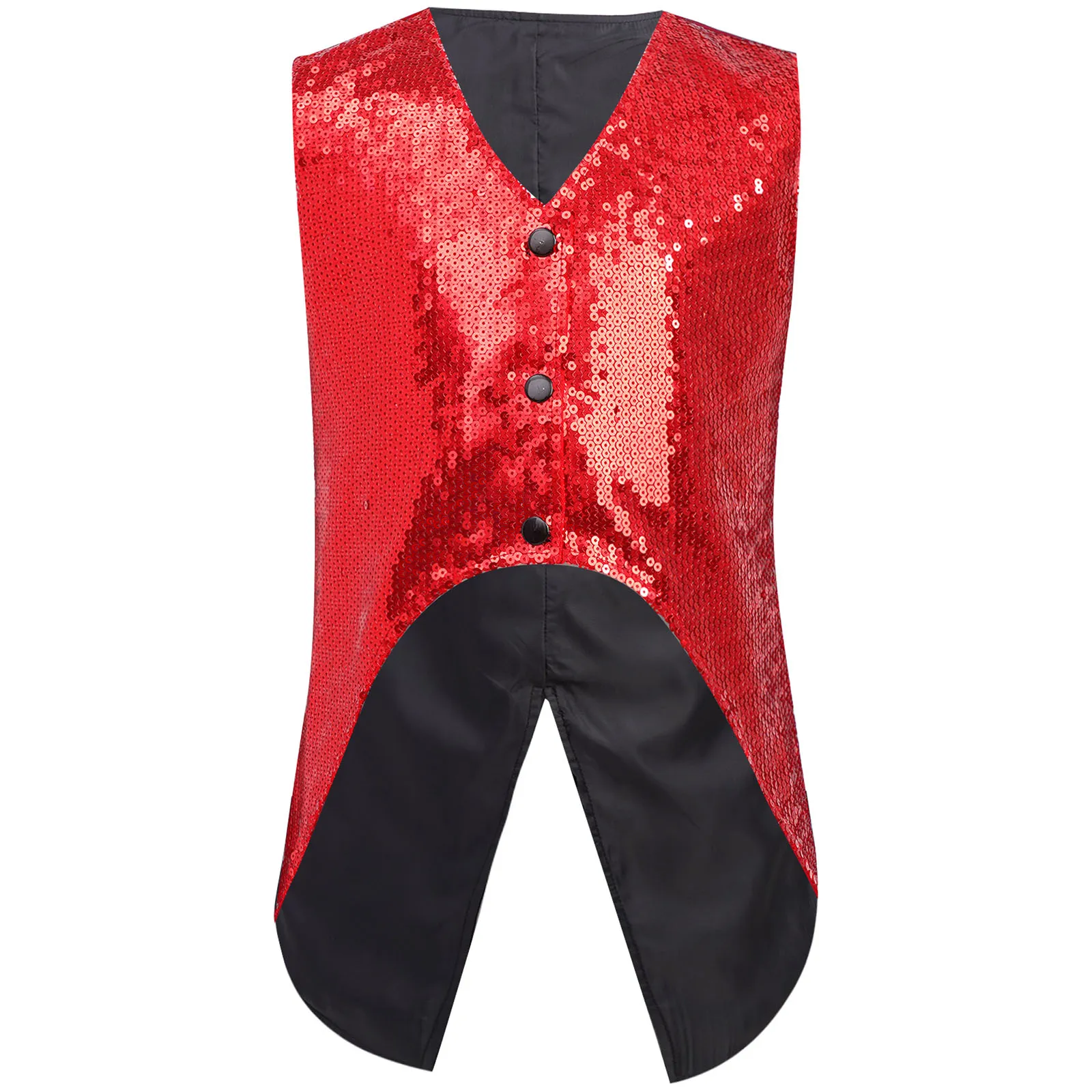 Children's Vests Boys Sparkly Sequined Vest Tops Kids Waistcoat