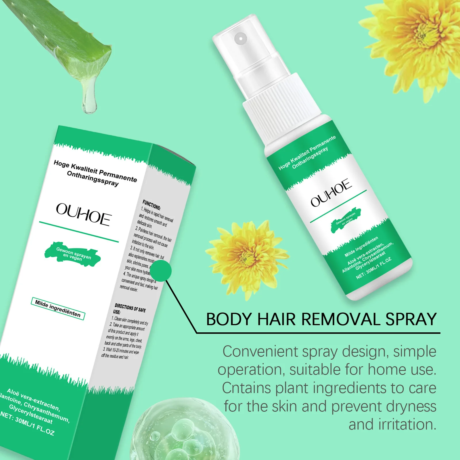 Spray depilatorio indolore per ascelle gambe e braccia_voghion.com