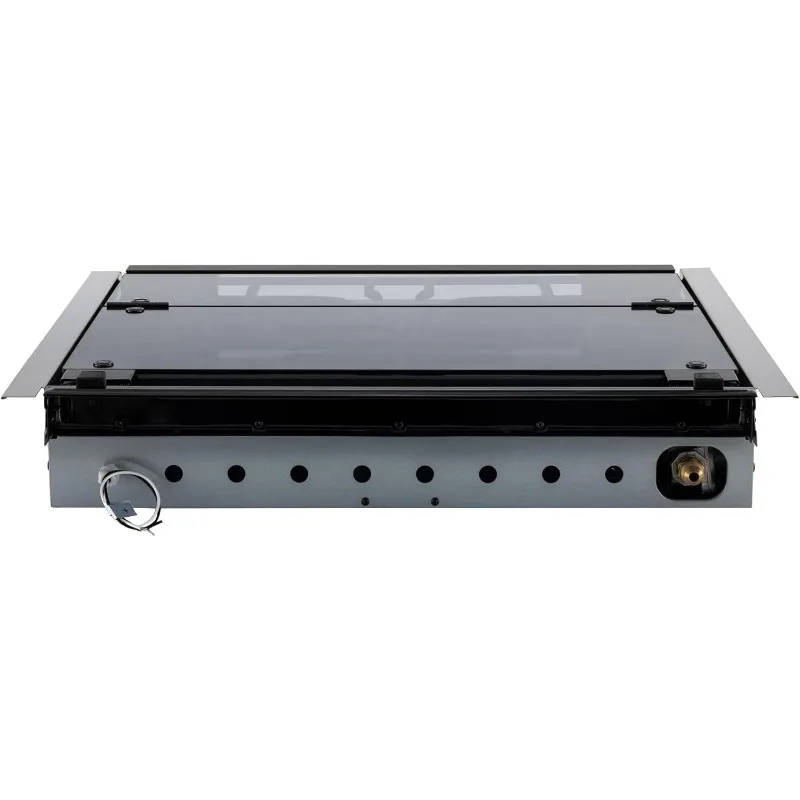 RV Built In Gas Cooktop | 2 Burner or 3 Burner | RV Cooktop Stove | 6,500 and 8,000 BTU Burners |Cover Included(Black, 3-Burner) 5