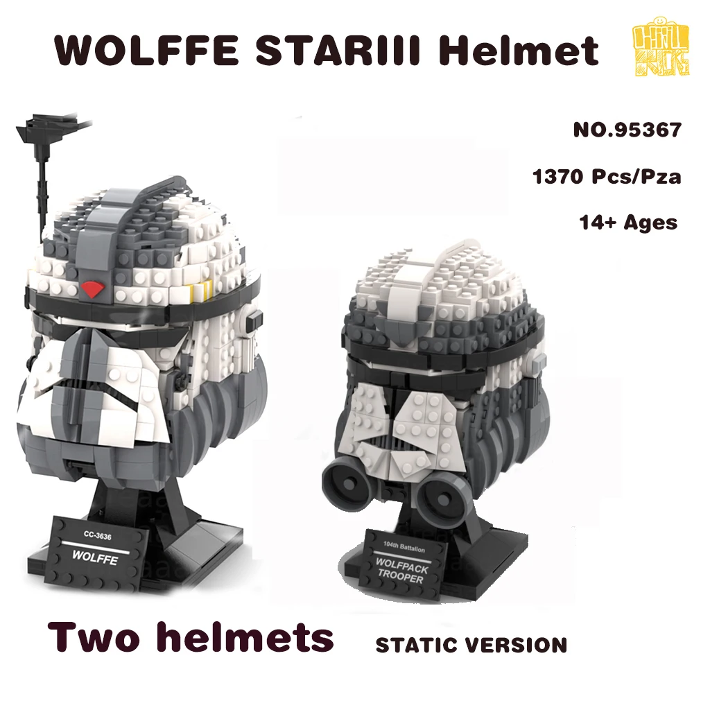 

Модель двойного шлема MOC-95367 WOLFFE STARIII С PDF-рисунком, строительные блоки, кирпичи, детские игрушки «сделай сам», подарки на день рождения и Рождество