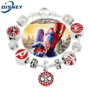 Superhero Spiderman Beads Bracelet Avengers Charm Enamel Crystal