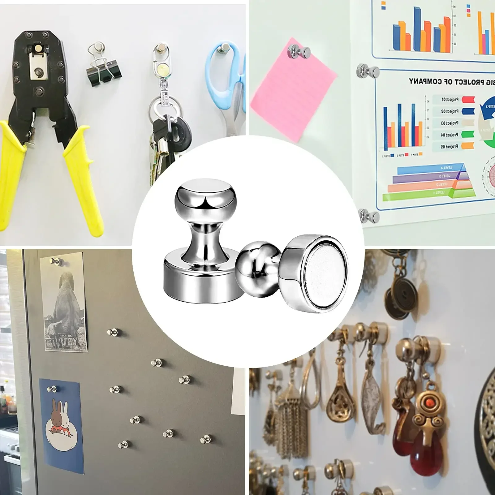 Steel Neodymium Magnet Fishing Button Magnets Super Strong Nail Iman Magnets for Refrigerators Aimant Magnetic Nails Whiteboard