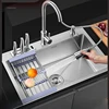 Modern Thickened Kitchen Sinks for Restaurant Brushed Metal Multi-functional Sink Simple Commercial Kitchen Sink for Dining Room 1