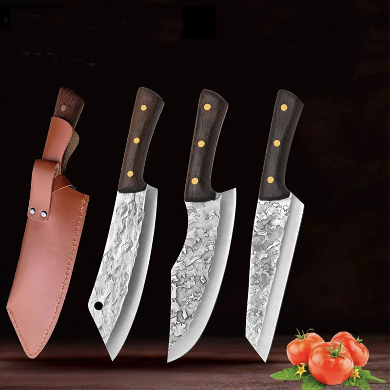 Hand Kitchen Knives Cutlery Butcher Chef Knife Slicing Meat Cleavers Multi Purpose Knives