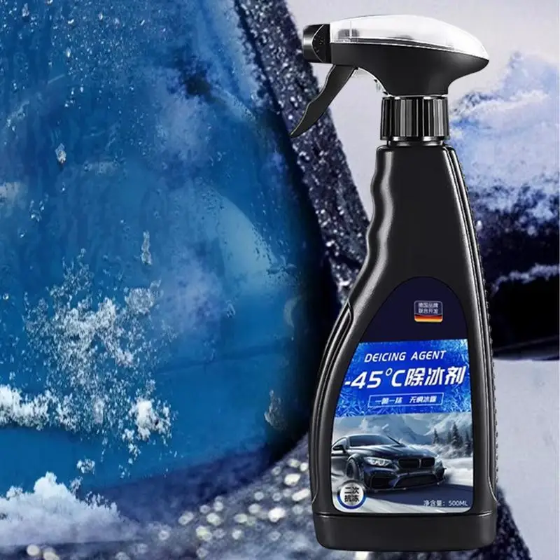 Windshield Ice Melt Spray 500ml Auto Windshield Deicing Spray Snow Removal For Window Snow Melting Defrost Liquid Car