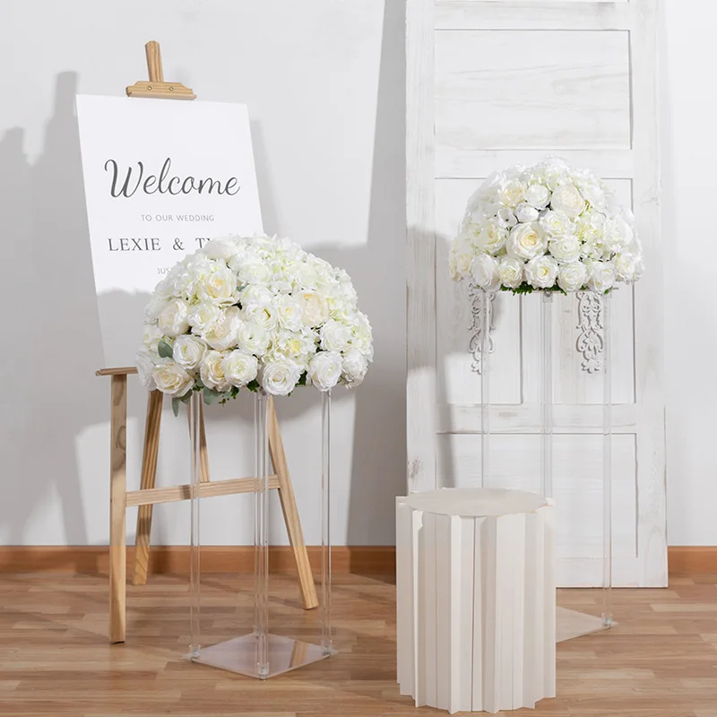 

Wedding White Rose Ball Shopping Mall Window Display Flowers European Lawn Church Outdoor Wedding Decoration Roadway Flowers