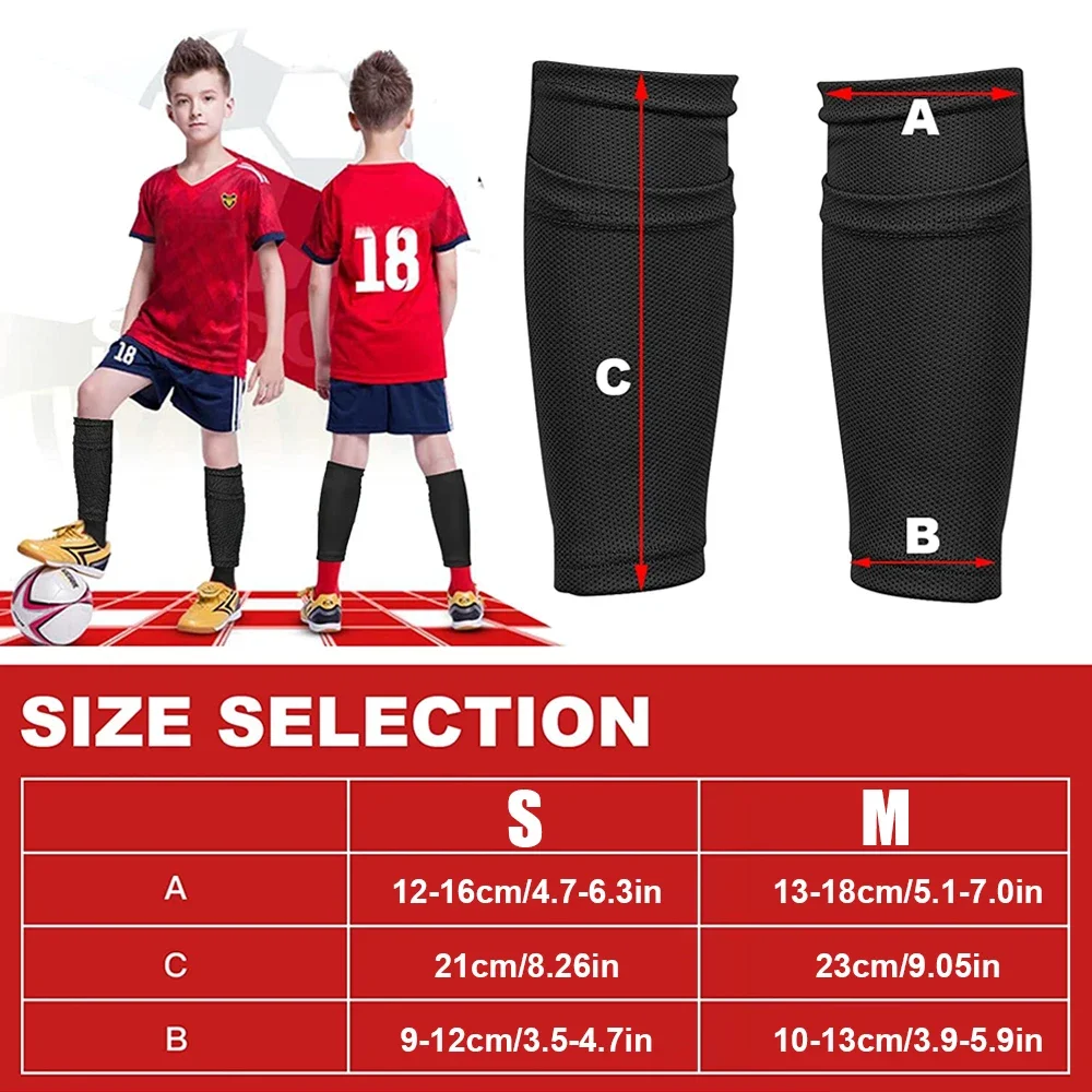 1Pair Kids Soccer Shin Guard Sleeves Flexible Soccer Shin Guard Leg Support Polyester Pads Holder with Pocket for Gym shin guard pads soccer shin guards