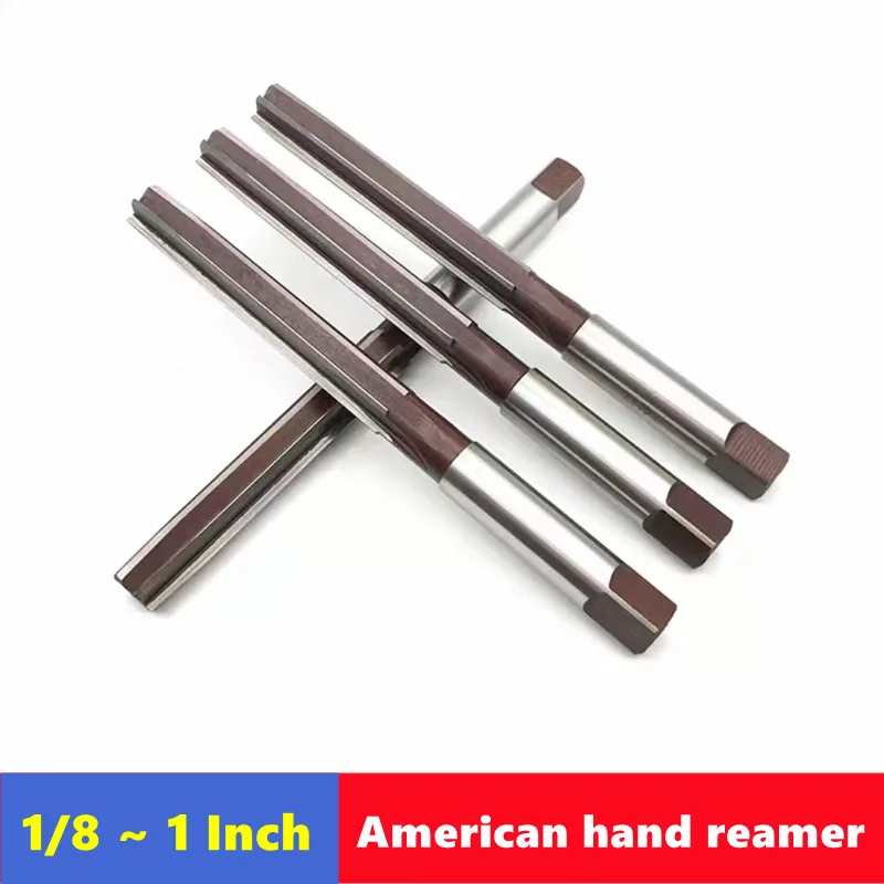 American hand reamer 9SiCR white steel straight shank reamer 1/8 1/4 1/2 5/8 3/4 7/8 1 Inch manual reaming tool hand reamer steel reamer tools