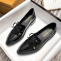 Shoes Woman Flats Casual Female Sneakers Oxfords Fringe Clogs Platform Pointed Toe Loafers With Fur Dress Leather Winter Tassel 1