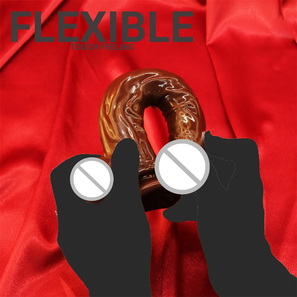 Sex Toys S-XL Realistic Fake Penis With Suction Cup Gay Sex Toys for Women Curved Brown Dick Anal Plug Vaginal Masturbators Dildo
