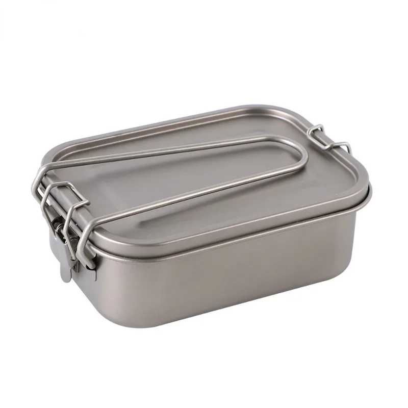 800ml/1200ml Home Health Titanium Alloy Kitchen Portable Bento Lunch Box Leak Proof Lunch Box Rectangular Food Storage Container lunch box