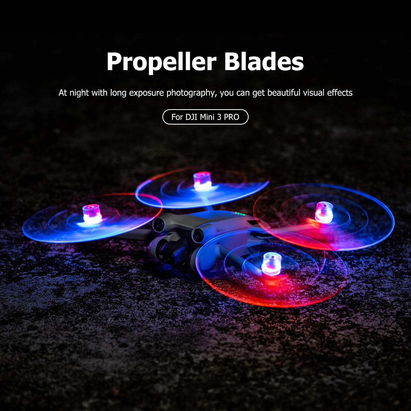 2 Pairs Propeller Blades Noise Reduction LED Drone Propeller