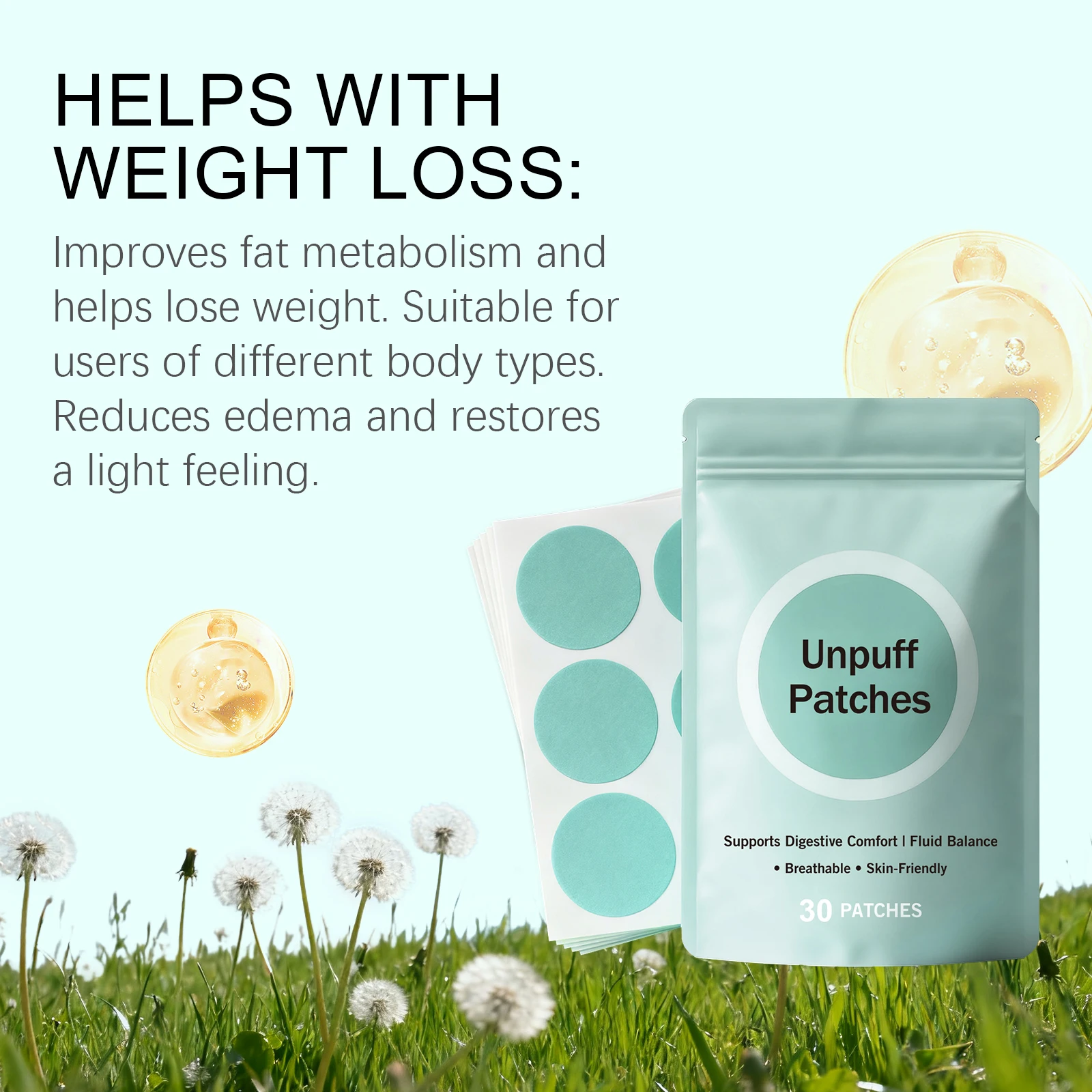 Body Shaping Care Patch - Lightweight, Skin-Fitting, for Body Contour, Comfortable for External Use, Lazy-Friendly & Convenient