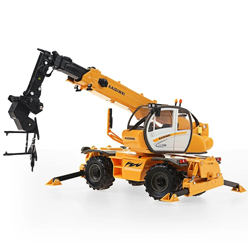 

1:50 Crane Truck Toys Car Model Diecast Scale Toy Vehicles Children Gift Linkage Steering 4 Collection Simulation Toys For Boys