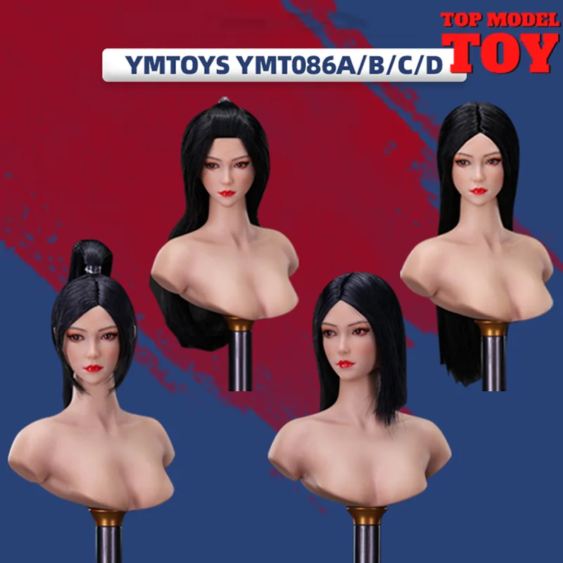 

YMTOYS 1/6 YMT086 Asian Beauty Mu Head Sculpt Carved Fit 12" PH Pale Skin Female Soldier Action Figure Body Dools