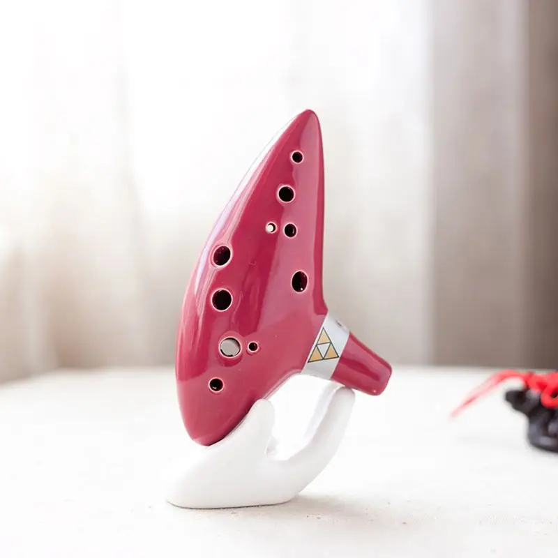 1 Piece White Ceramic Handcrafted Hand Holder Support Stand For 6 Holes/ 12 Holes Ocarina Ceramic Base Finger