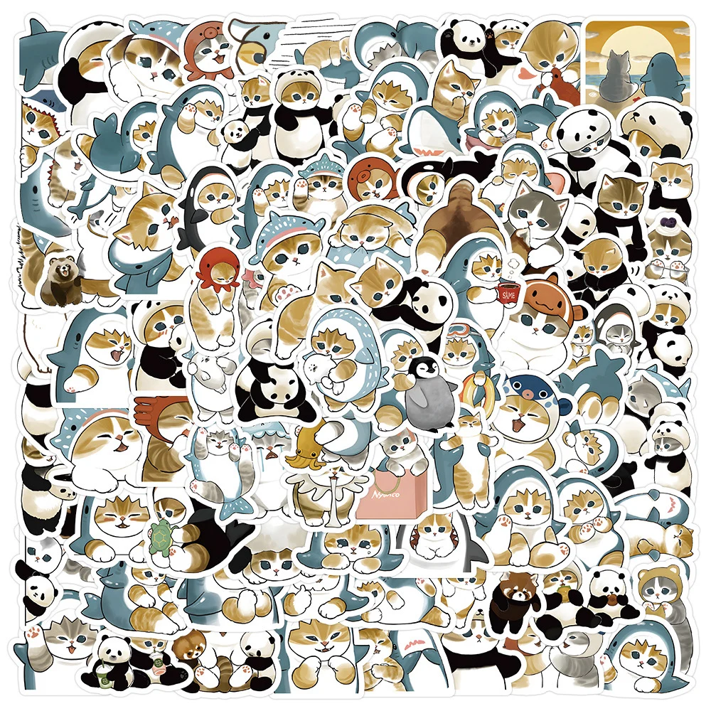 10/30/50/100pcs Funny Animal Cats MEME Stickers Kawaii Cute Cartoon Decals DIY Skateboard Phone Bike Car Waterproof Sticker Toys animal thermometer digital led display thermometer fast reading accurate waterproof pet digital medical thermometer for dogs horse cats pigs sheep