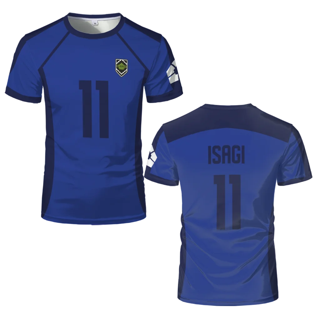 Anime Japanese Blue Lock Isagi Yoichi Football Jersey T-shirt