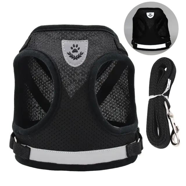 Pet Dog Tshirt Leash Leash Under Vest Harnesses Mesh Breathable Adjustable Easy Control Reflective Undershirt Dog Harness Collar 2