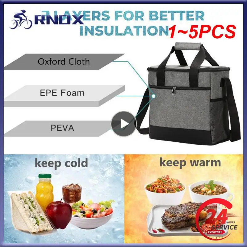 

1~5PCS Super Large 32L Thermal Cooler Bag with Hard Liner Insulated Picnic Lunch Box Fresh Drinking for Camping BBQ Outdoor