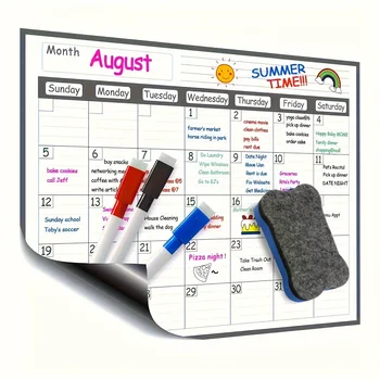 Magnetic Refrigerator Calendar Planner – Erasable & Reusable Meal Planning Board 1