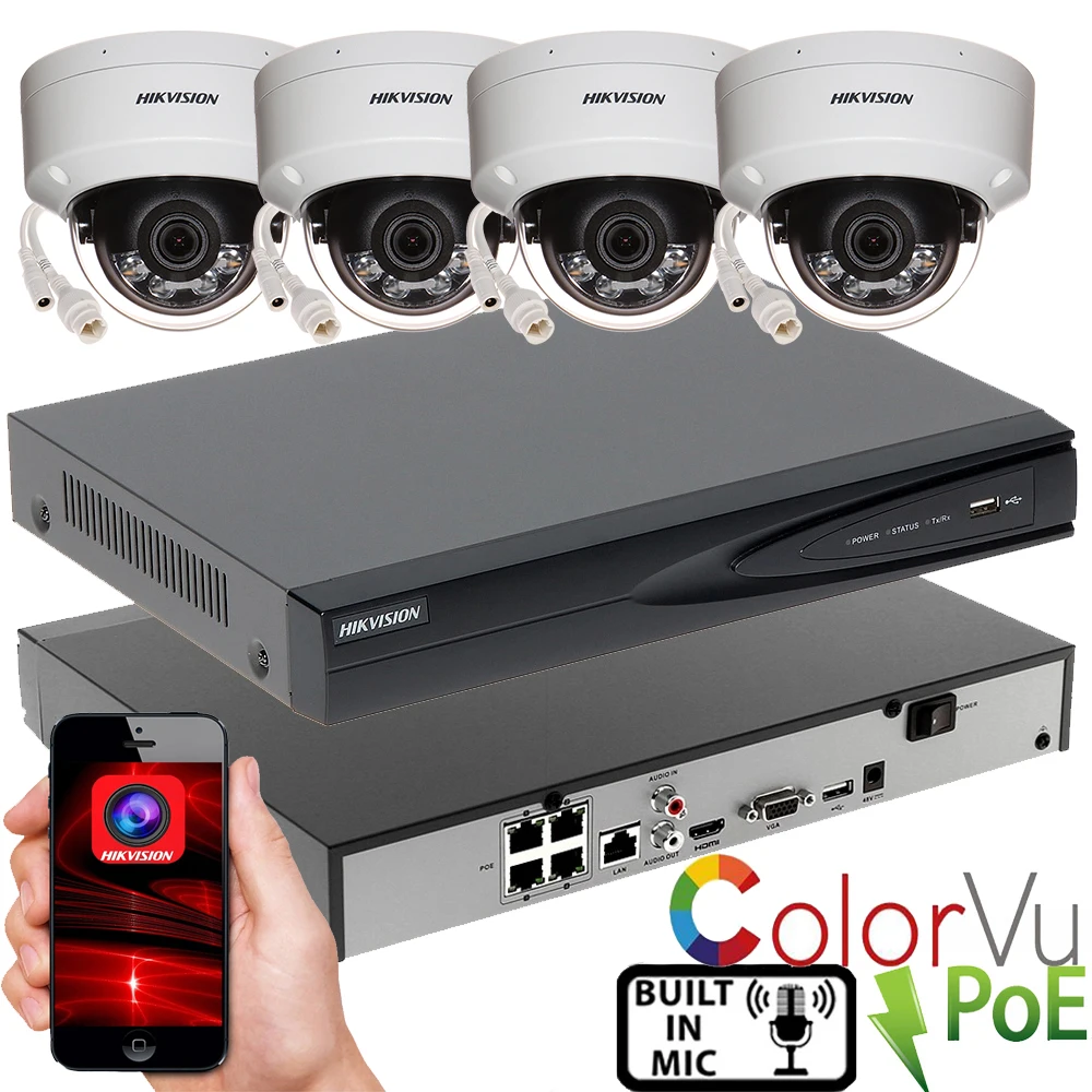 متعدد اللغات Hikvision DS-7604NI-Q1/4P DS-2CD1043G...