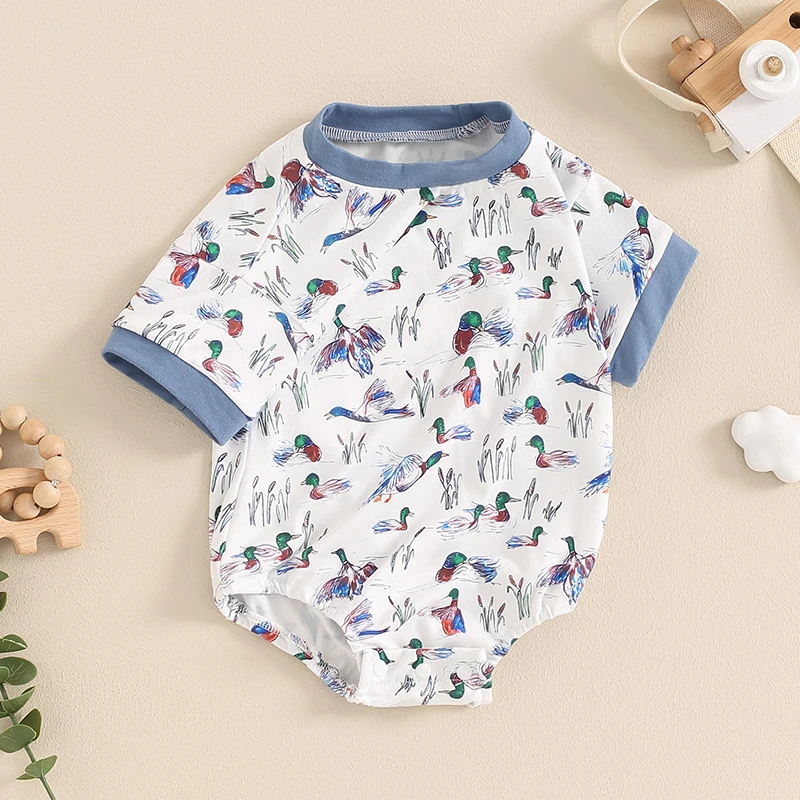 Summer Baby Boy Duck Print Romper Jumpsuit