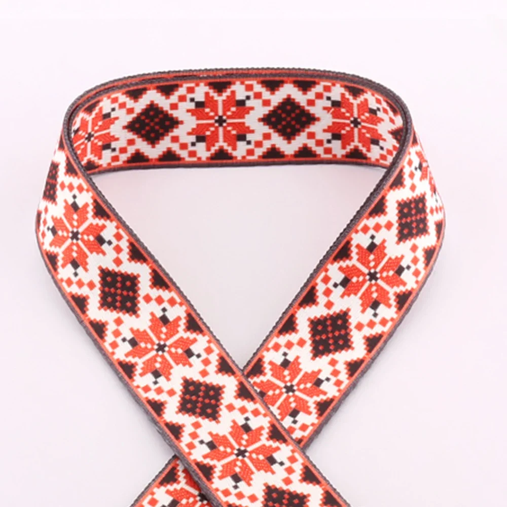 1/2/5 Yards 38mm Ribbon Bag Retro Wear Resistant Multicolored Jacquard Weaving Process Decoration Handbag Strap Printed Webbing
