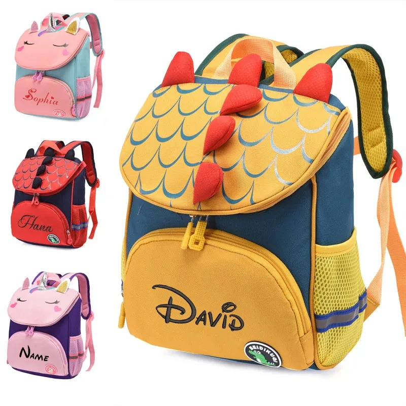 

Personalized Embroidered Kids Backpack Dinosaur School Bags Toddler Children Back to School Backpack Book Bags Travel Backpack