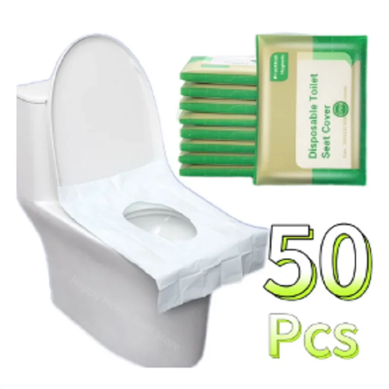 50 Pcs Toilet Seat Covers Disposable Flushable Paper for Travel Friendly Packing for Kids Potty Training and Adult