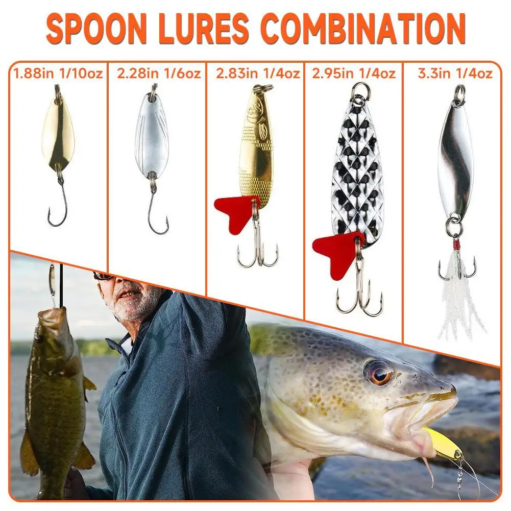 78Pcs Fishing Lures Kit With Tackle Box For Saltwater Freshwater Fishing  Accessories For Bass Trout Salmon