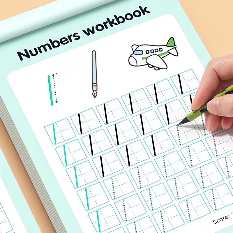 48-Page Children's Exercise Book with Tracing Pages for Numbers 0-100 - Interactive Learning Activities, Home School - Develops Hand-Eye Coordination and Math Skills, Pen Control Writing Practice - 2
