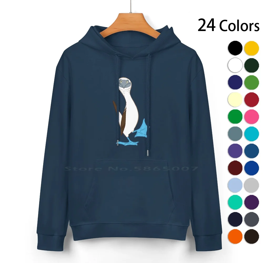 

Blue-Footed Booby Pure Cotton Hoodie Sweater 24 Colors Bird Animal Cartoon Wildlife Blue Footed Booby Galapagos Islands Silly