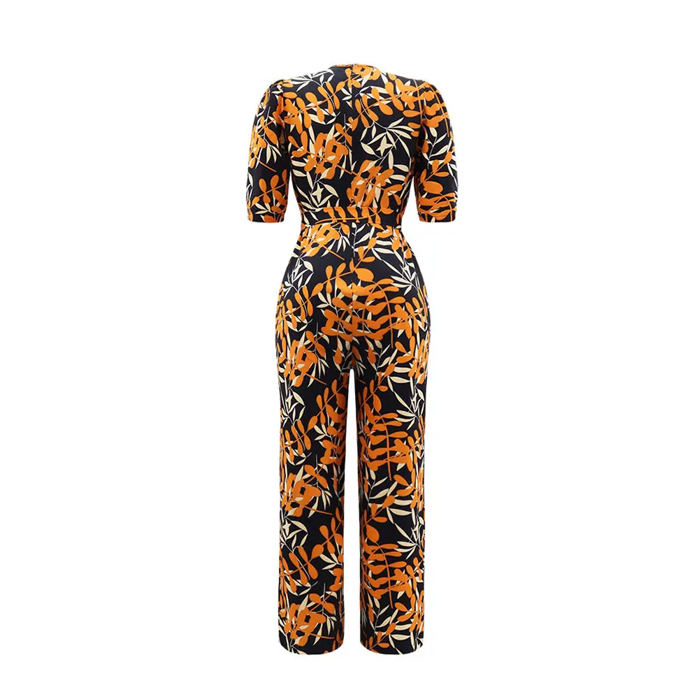 Tute estive donna mezza manica stampa pagliaccetto vita alta