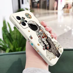 Adorable Saturn-Themed Liquid Silicone Phone Case for Redmi Note10(10S) (White 1)