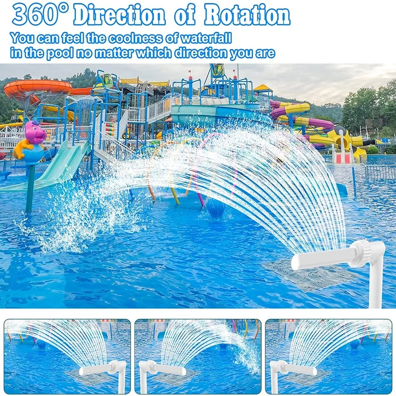 

Waterfall Swimming Pool Fountain Kit PVC Feature Water Spay Pools Spa Decorations Easy Install Swimming Pool Accessories