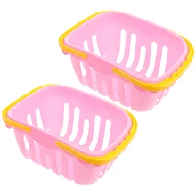 

2 Pcs Simulated Storage Basket Plastic Baskets Kids Playing House