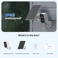 Caméra de sécurité H.view 4G 3MP solaire avec batterie 5200mAh, détection humaine PIR, surveillance extérieure, audio intégré et e-SIM 6